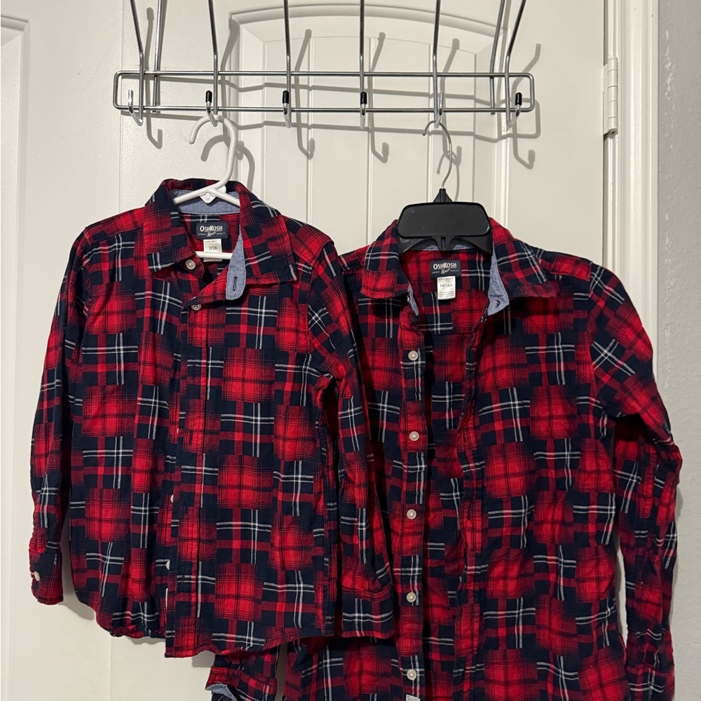 OshKosh Red and Blue Plaid Shirts